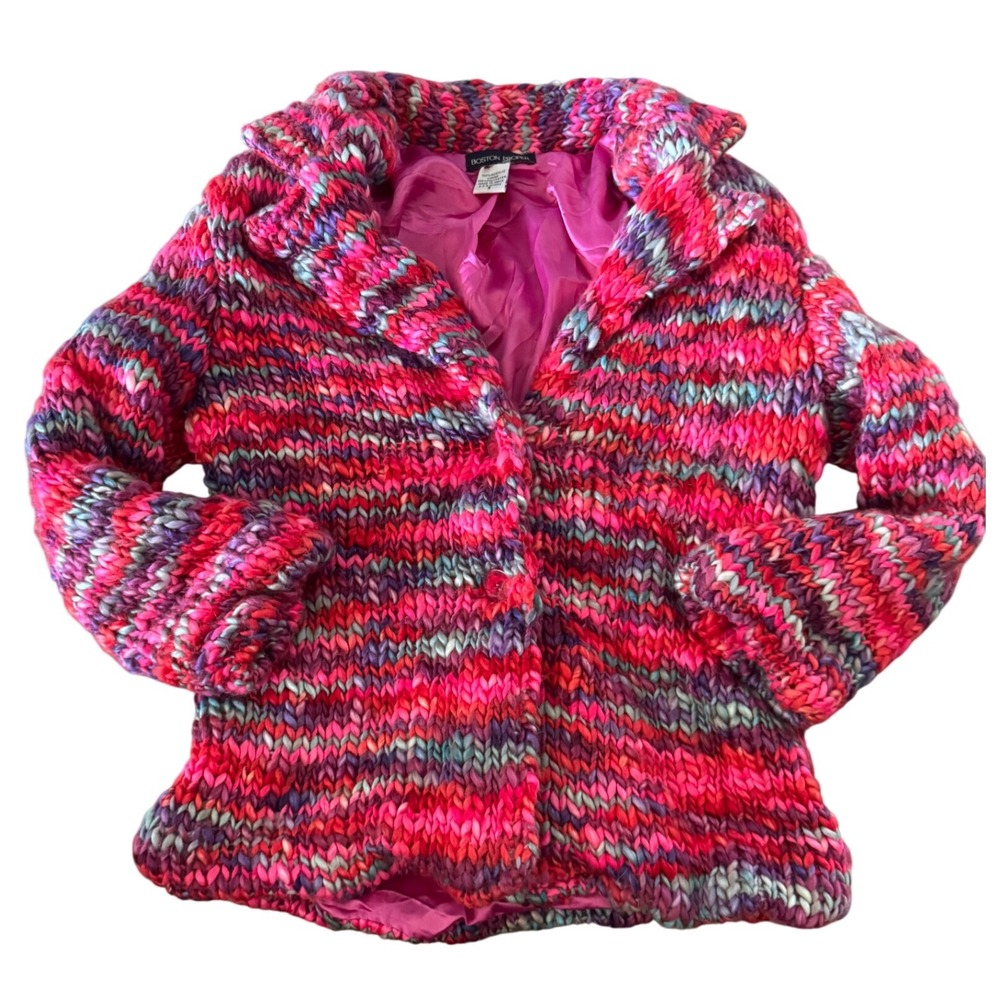Boston Proper‎ Womens Multicolor Knit Open Front Cardigan Sweater Blazer Small